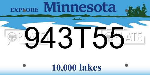 943T55 Minnesota License Plate