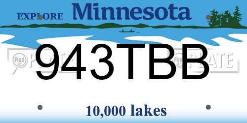943TBB Minnesota License Plate