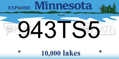 943TS5 Minnesota License Plate