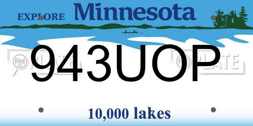 943UOP Minnesota License Plate