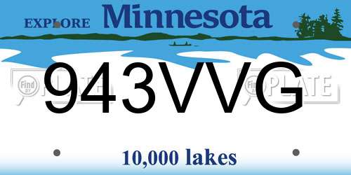 943VVG Minnesota License Plate