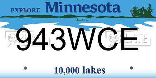 943WCE Minnesota License Plate