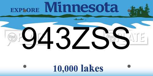 943ZSS Minnesota License Plate