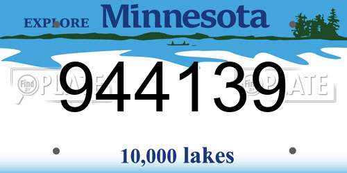 944139 Minnesota License Plate