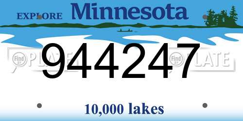 944247 Minnesota License Plate