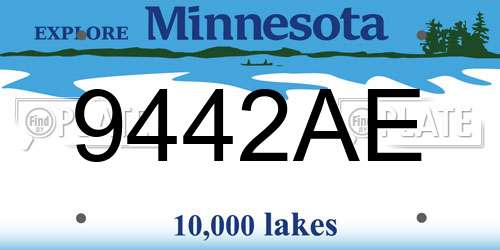 9442AE Minnesota License Plate
