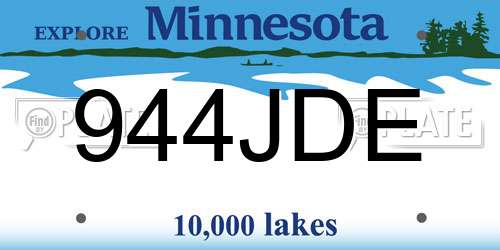 944JDE Minnesota License Plate