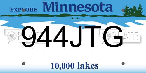 944JTG Minnesota License Plate