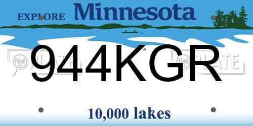 944KGR Minnesota License Plate
