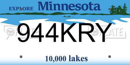 944KRY Minnesota License Plate