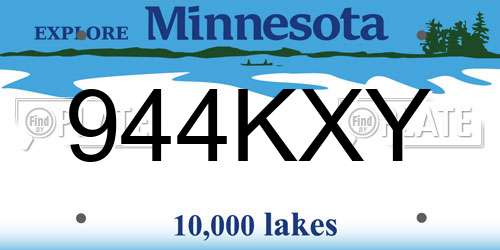 944KXY Minnesota License Plate