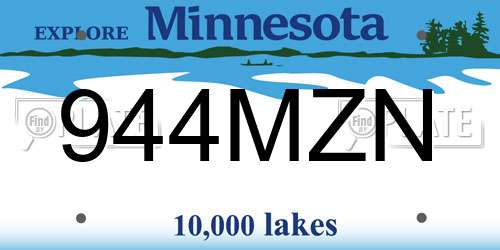 944MZN Minnesota License Plate