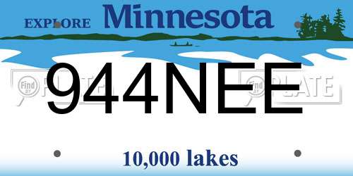 944NEE Minnesota License Plate