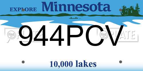 944PCV Minnesota License Plate