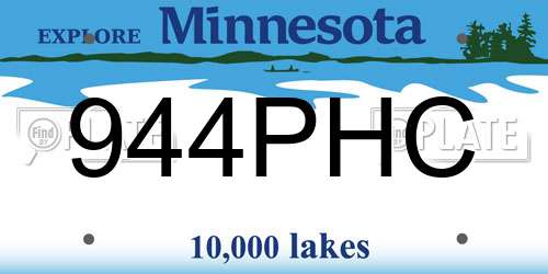 944PHC Minnesota License Plate
