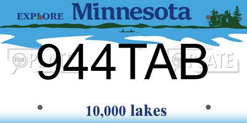 944TAB Minnesota License Plate