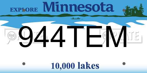 944TEM Minnesota License Plate