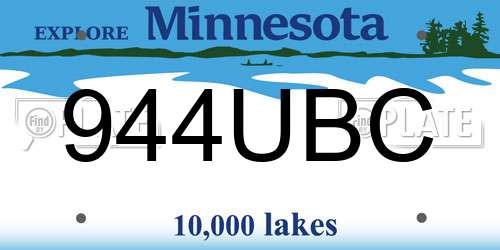 944UBC Minnesota License Plate
