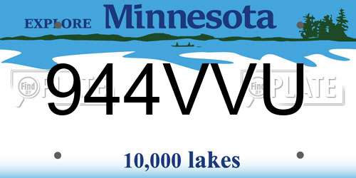944VVU Minnesota License Plate