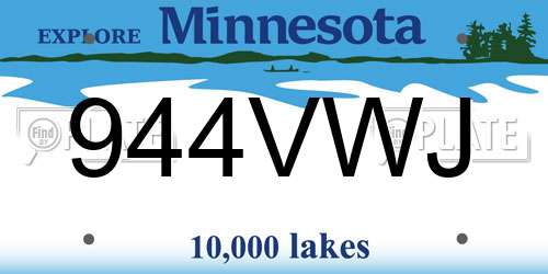 944VWJ Minnesota License Plate