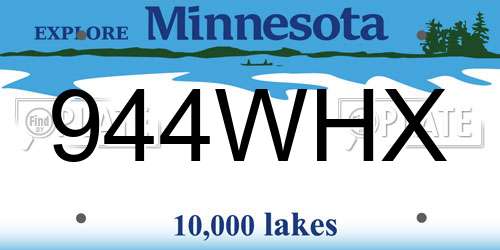944WHX Minnesota License Plate