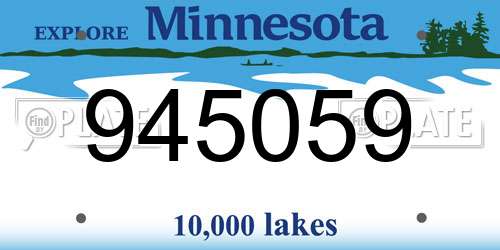 945059 Minnesota License Plate
