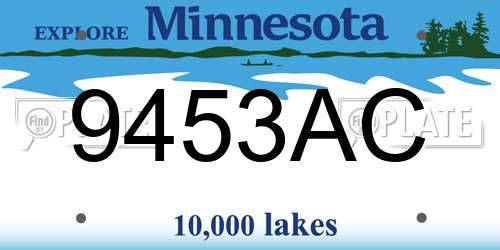 9453AC Minnesota License Plate