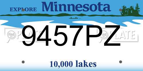 9457PZ Minnesota License Plate
