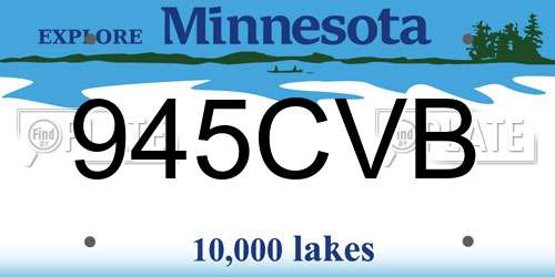 945CVB Minnesota License Plate