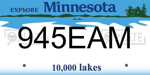 945EAM Minnesota License Plate