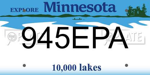 945EPA Minnesota License Plate