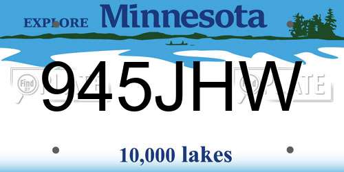 945JHW Minnesota License Plate