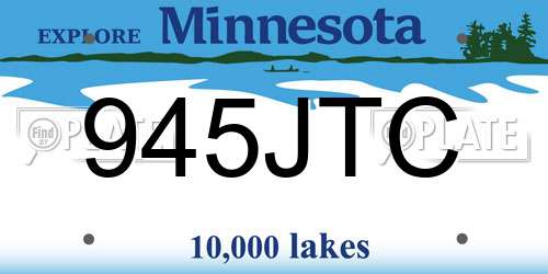 945JTC Minnesota License Plate