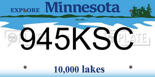 945KSC Minnesota License Plate