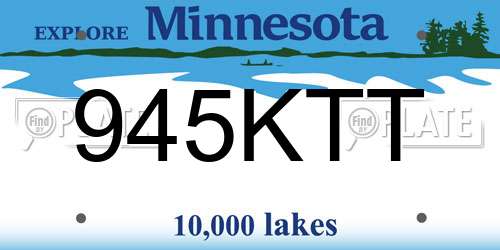 945KTT Minnesota License Plate