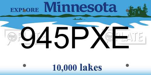 945PXE Minnesota License Plate