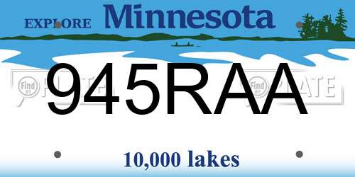 945RAA Minnesota License Plate