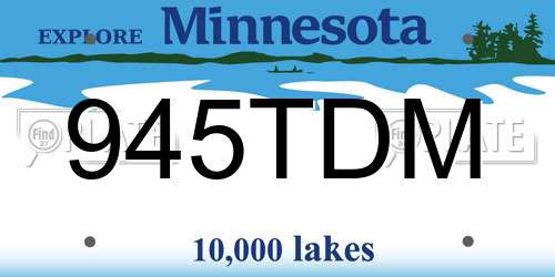 945TDM Minnesota License Plate