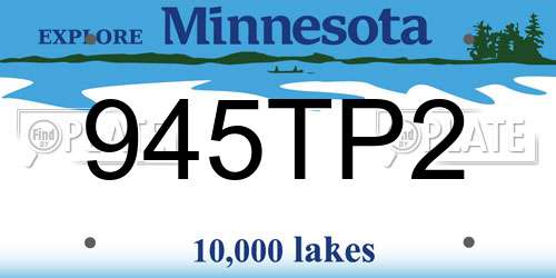 945TP2 Minnesota License Plate