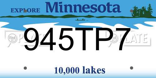 945TP7 Minnesota License Plate