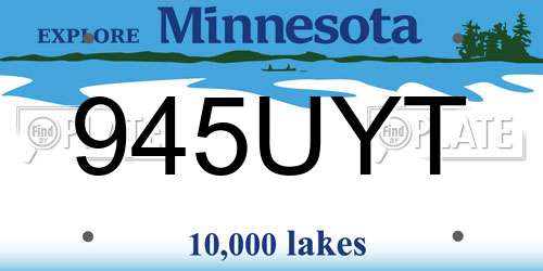 945UYT Minnesota License Plate