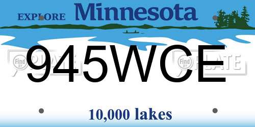 945WCE Minnesota License Plate