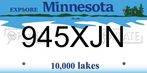 945XJN Minnesota License Plate