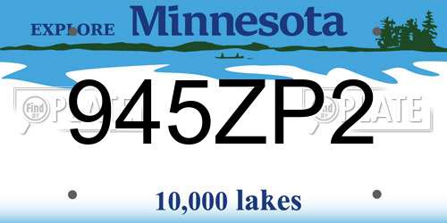 945ZP2 Minnesota License Plate