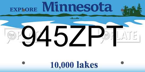 945ZPT Minnesota License Plate