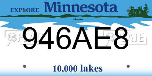 946AE8 Minnesota License Plate