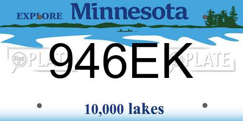 946EK Minnesota License Plate