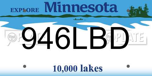 946LBD Minnesota License Plate