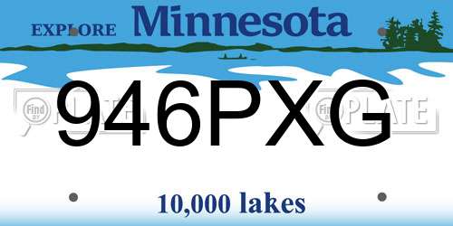 946PXG Minnesota License Plate