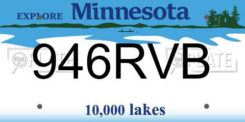 946RVB Minnesota License Plate
